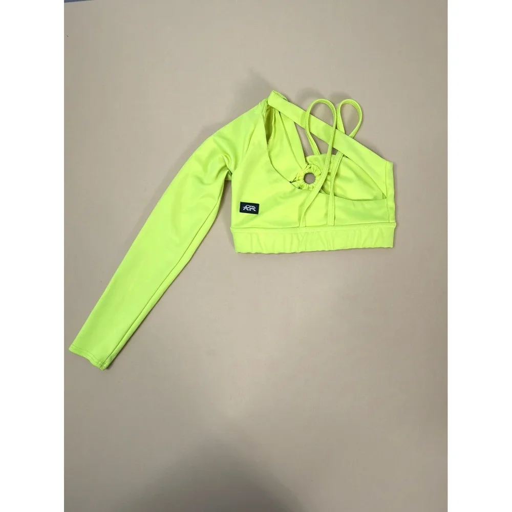 Tiger Friday Blondie Crop Top Citrus Neon Yellow CM Child Medium - Picture 4 of 7